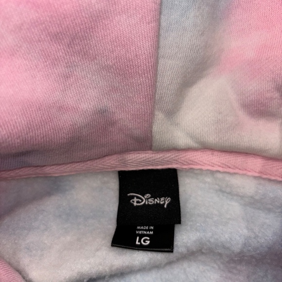 Disney Stitch Ohana Teen tie dye cotton candy colored Large cropped sweatshirt‎ - Picture 3 of 6
